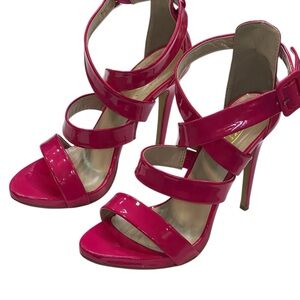 Yoki Fuchsia Strappy Heels EUC